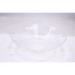 A VINTAGE WATERFORD CRYSTAL FRUIT BOWL, WITH ORIGINAL STICKER, DIAMETER 30CM - A COUPLE OF TINY