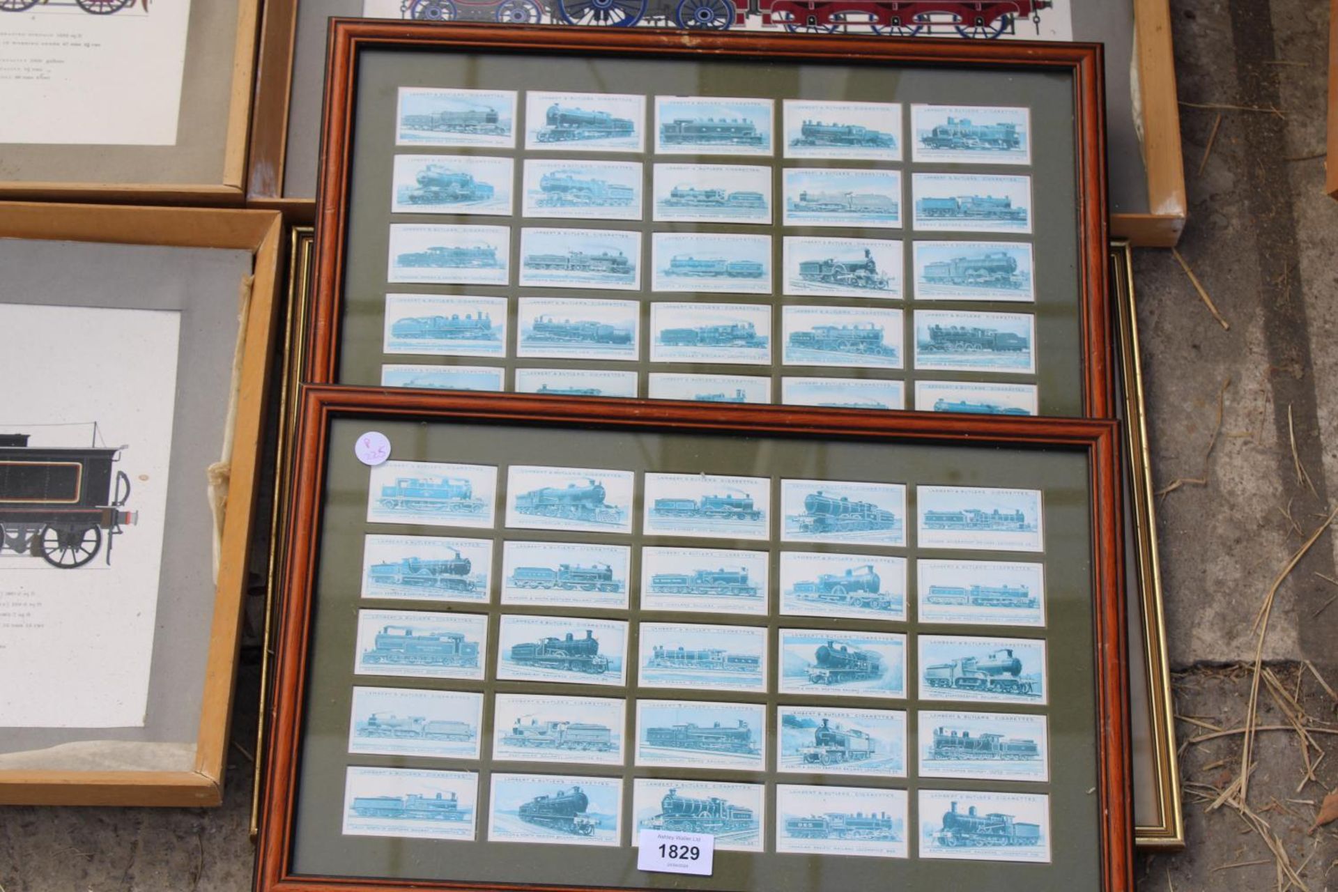 AN ASSORTMENT OF FRAMED PRINTS OF TRAINS AND FRAMED CIGARETTE CARDS OF TRAINS - Image 2 of 2