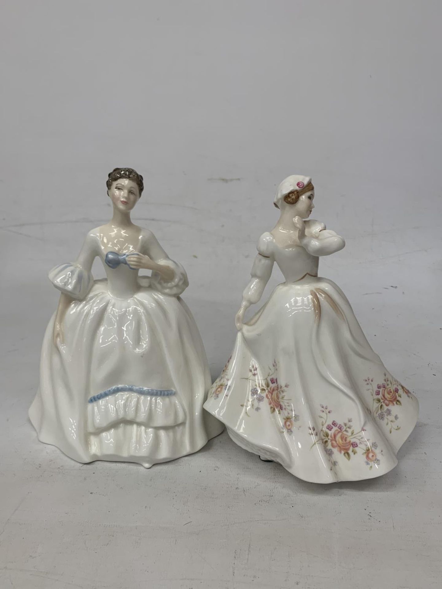TWO ROYAL DOULTON FIGURES "ROSEMARY" HN 3143 AND "KELLY" HN 3222