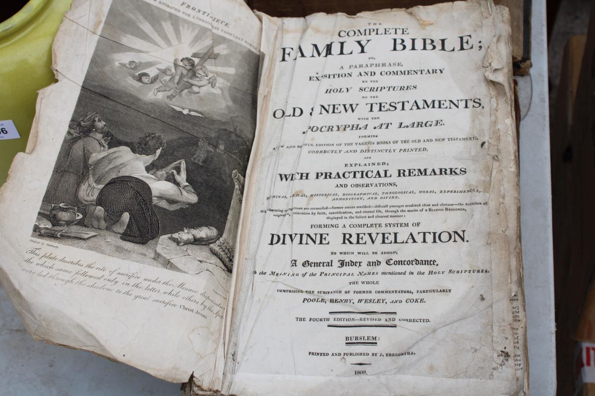 TWO LARGE VINTAGE FAMILY BIBLES - Image 3 of 6