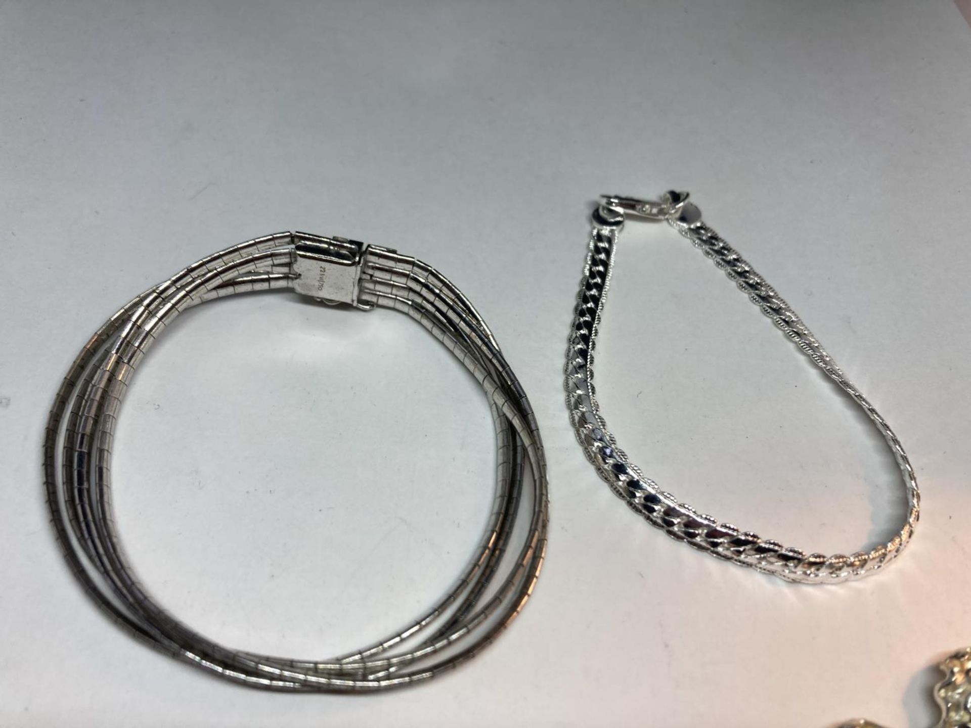 THREE VARIOUS SILVER BRACELETS - Image 2 of 3