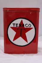 A RED 'TEXACO' STORAGE TIN