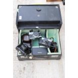 FIVE VARIOUS MINOLTA CAMERAS IN A CARRY CASE