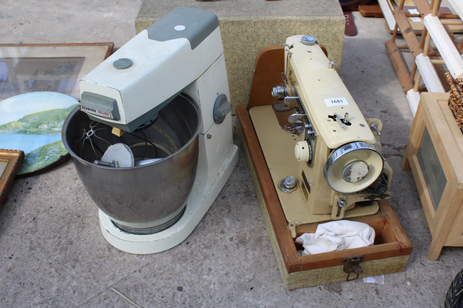 A RETRO KENWOOD FOOD MIXER AND A CRESTA SEWING MACHINE WITH CARRY CASE - Image 2 of 3