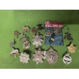 A SELECTION OF 17 CAP BADGES, FINE CONDITION.