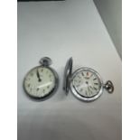 TWO CHROME POCKET WATCHES