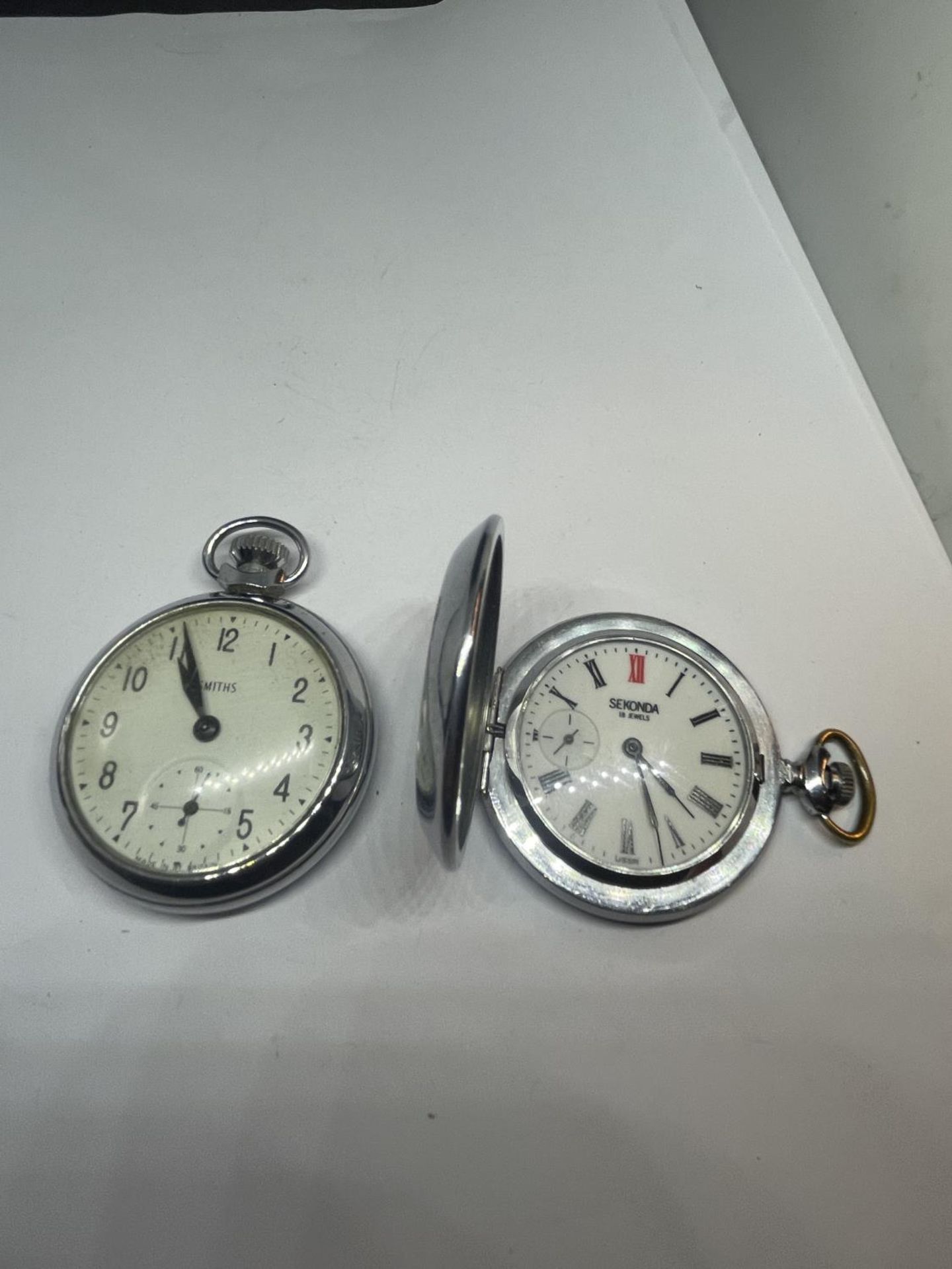 TWO CHROME POCKET WATCHES