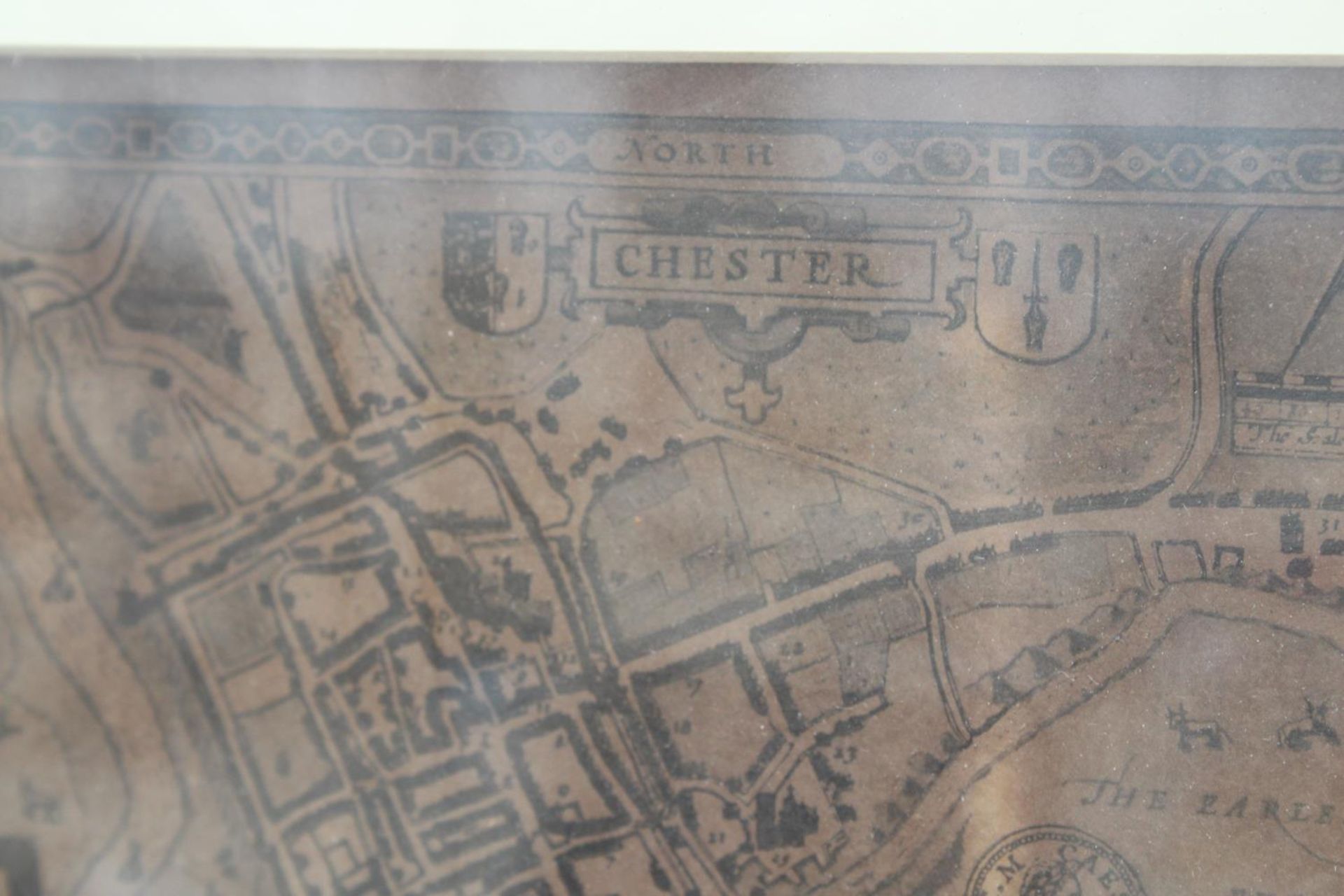 A FRAMED VINTAGE MAP OF 'THE COUNTYE PALATINE OF CHESTER' - Image 4 of 6