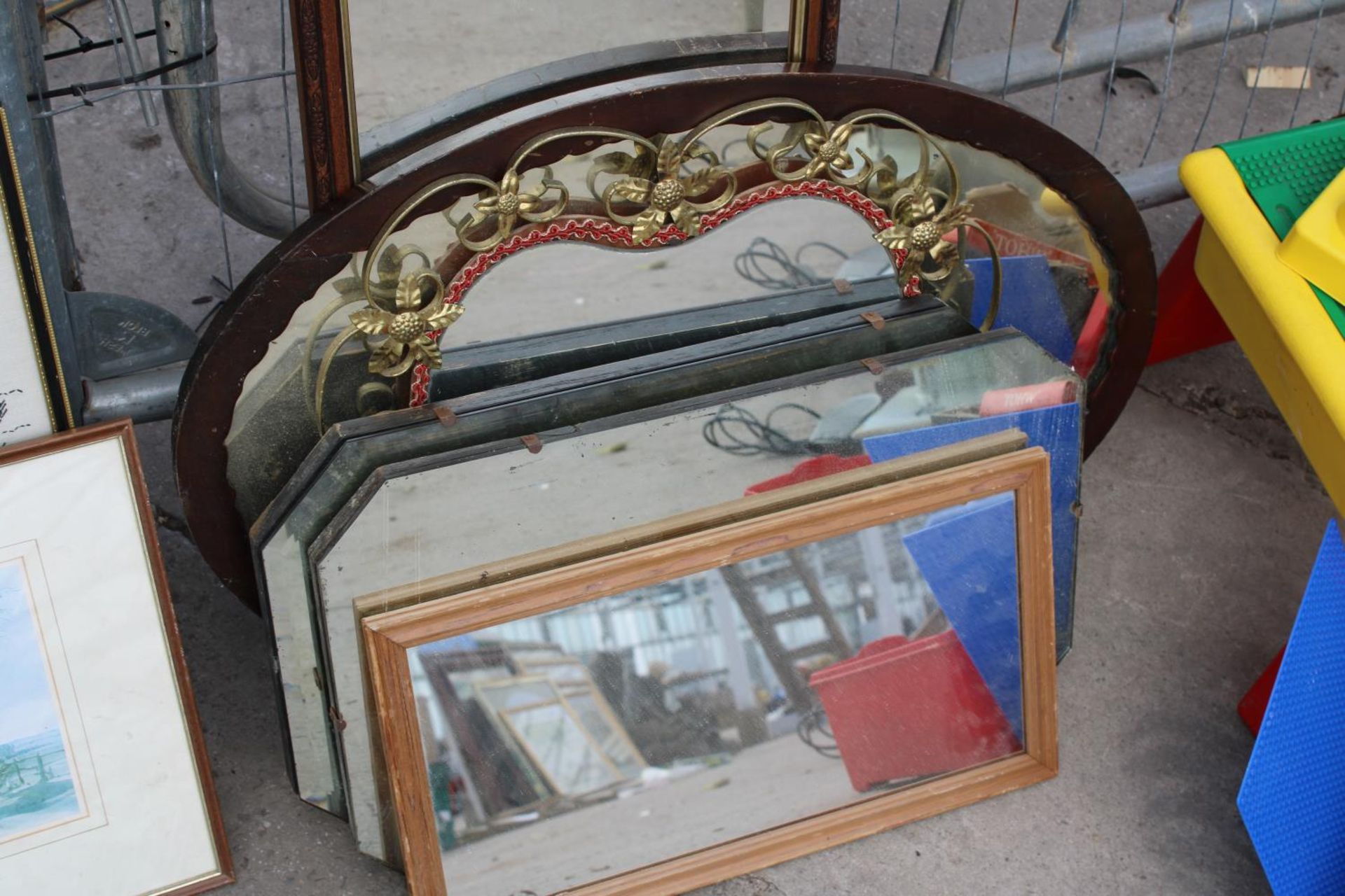 AN ASSORTMENT OF FRAMED AND UNFRAMED MIRRORS - Image 2 of 2