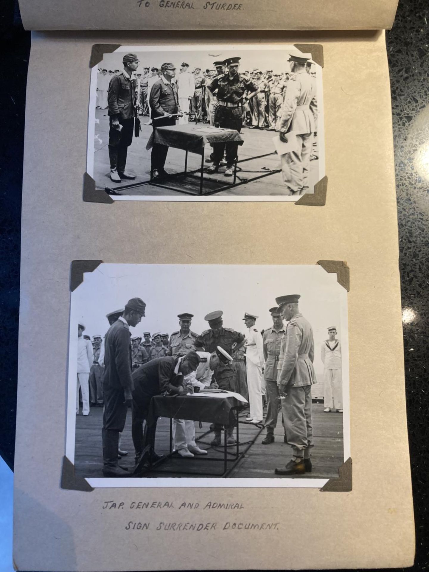 A WORLD WAR II PHOTOGRAPH ALBUM CONTAINING PHOTOGRAPHS OF THE JAPANESE SIGNING OF THE INSTRUMENT - Image 5 of 10