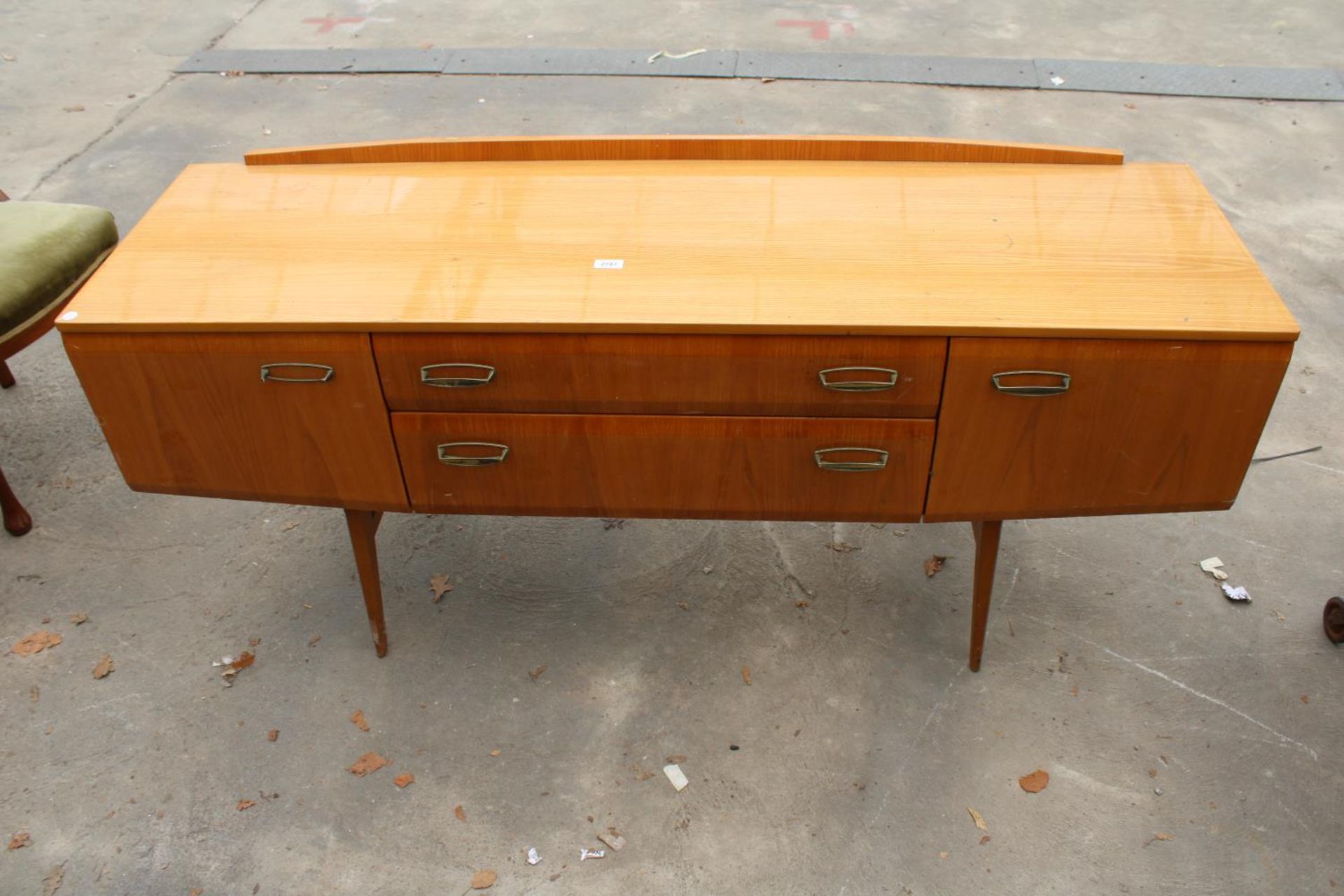 A MID 20TH CENTURY SATINWOOD DRESSING TABLE BASE, 62" WIDE