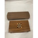 TWO CARD BOXES HANDCRAFTED BY GORDON WARR WITH LETTER OF PROVENANCE