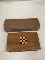 TWO CARD BOXES HANDCRAFTED BY GORDON WARR WITH LETTER OF PROVENANCE