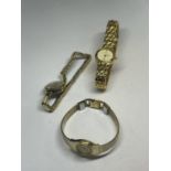 THREE WRIST WATCHES SEEN WORKING BUT NO WARRANTY