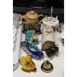 A MIXED VINTAGE CERAMIC AND STONEWARE LOT TO INCLUDE A HEDGES CHEMIST, BIRMINGHAM STONE WATER