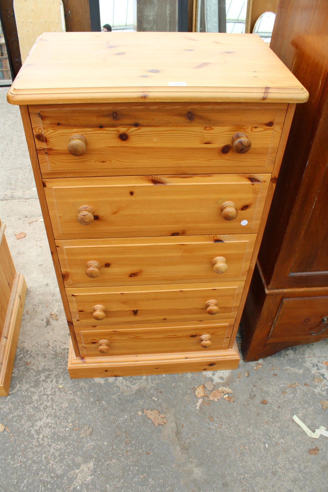A MODERN PINE CHEST OF FIVE DRAWERS, 26" WIDE