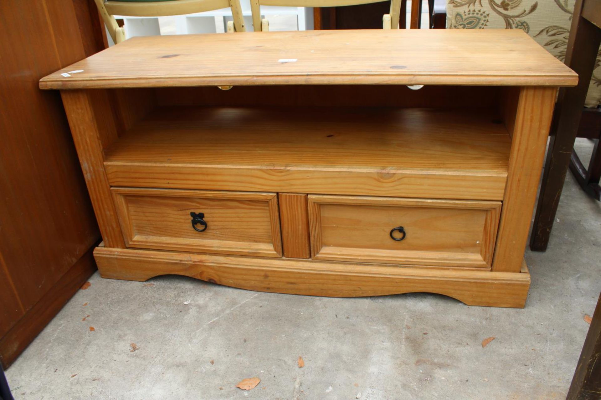 A MEXICAN PINE T.V. STAND, 43" WIDE - Image 2 of 2