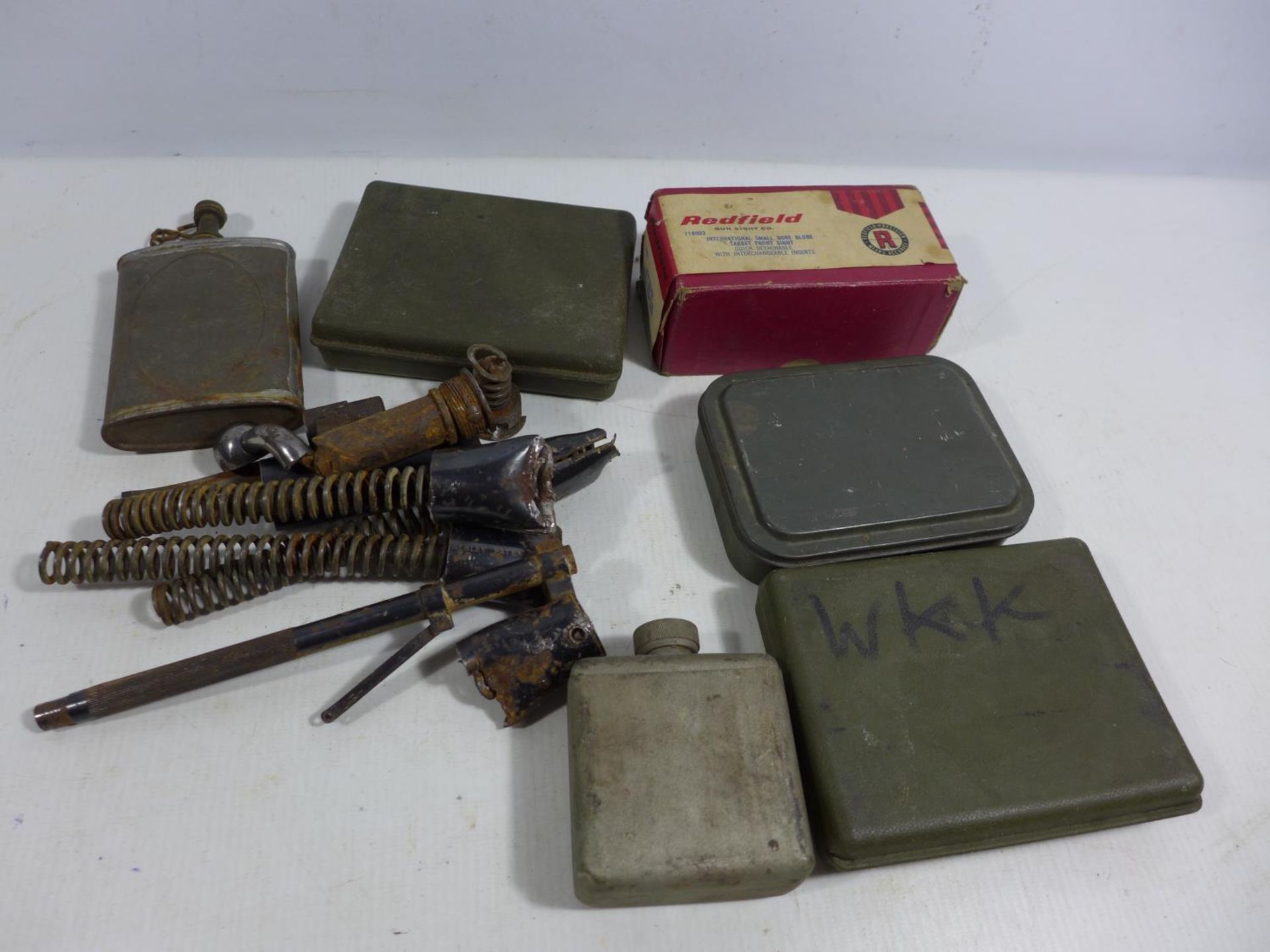 A COLLECTION OF GUN CLEANING EQUIPMENT, AIR RIFLE SPRINGS, OIL BOTTLES ETC - Image 5 of 5