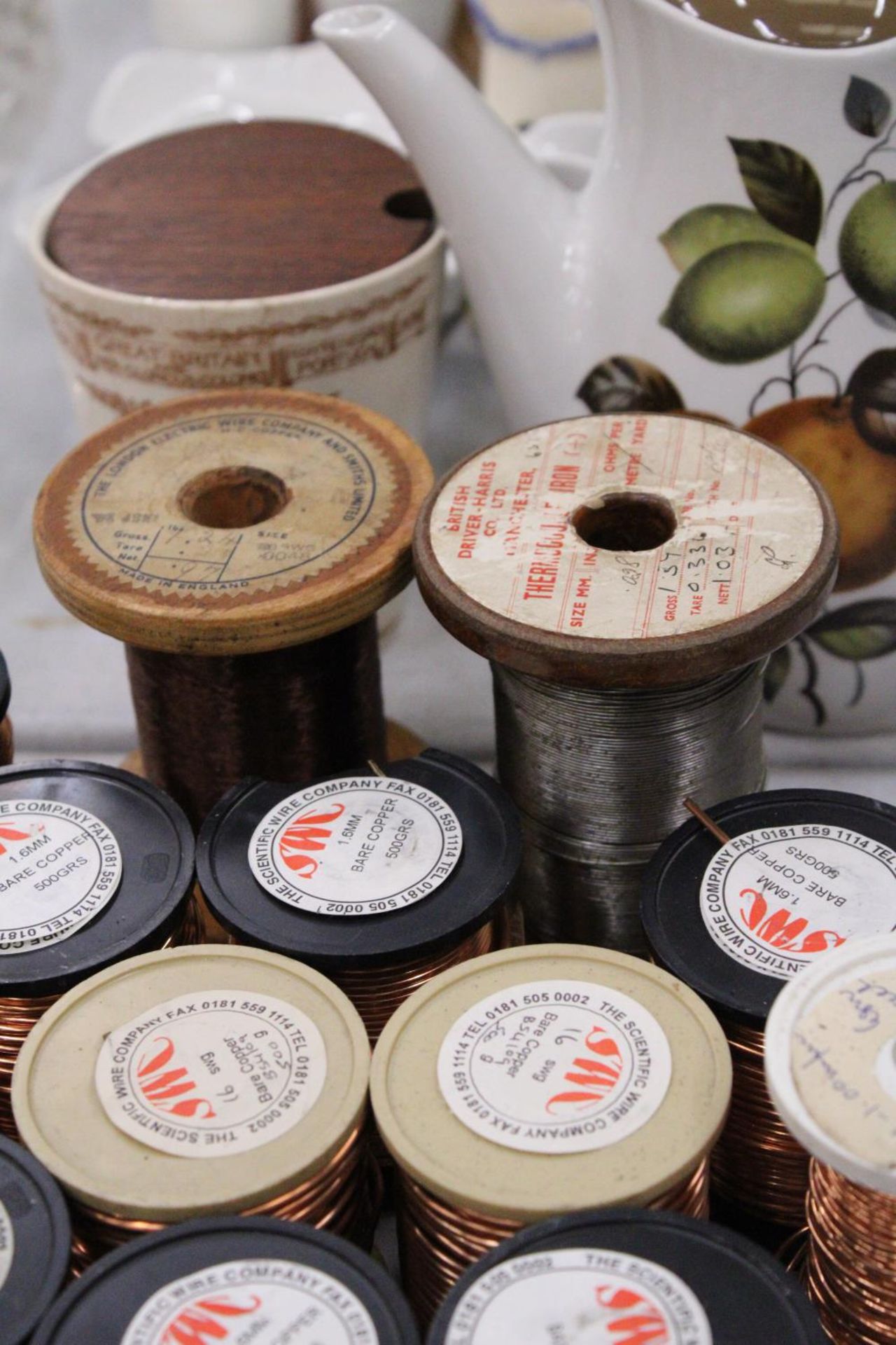 TWELVE SPOOLS OF COPPER WIRE AND ONE SPOOL OF IRON WIRE - Image 4 of 4
