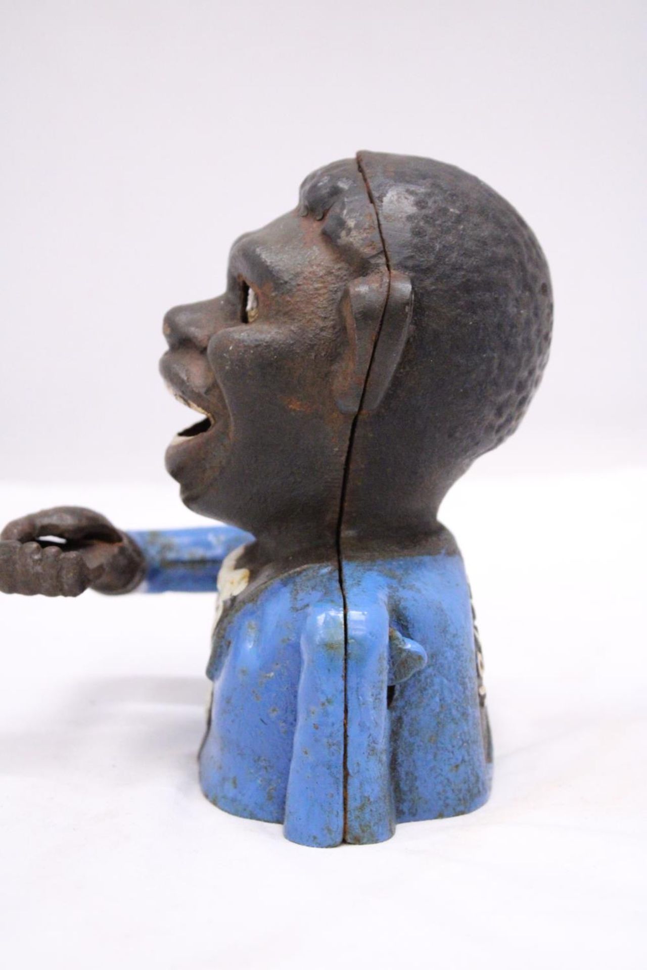 A VINTAGE CAST IRON AFRICAN AMERICAN MECHANICAL BANK - Image 3 of 5