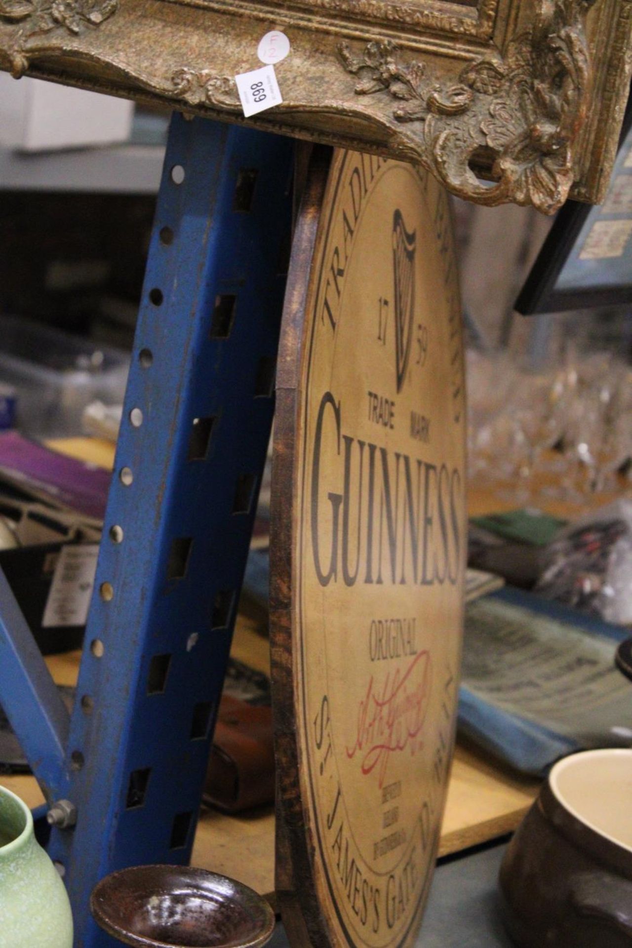 A LARGE WOODEN CIRCULAR GUINESS ADVERTISING SIGN 24" DIAMETER - Image 3 of 4