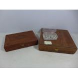 A BOX OF 17TH AND 19TH CENTURY LEAD MUSKET BALLS, TWO WOODEN BOXES