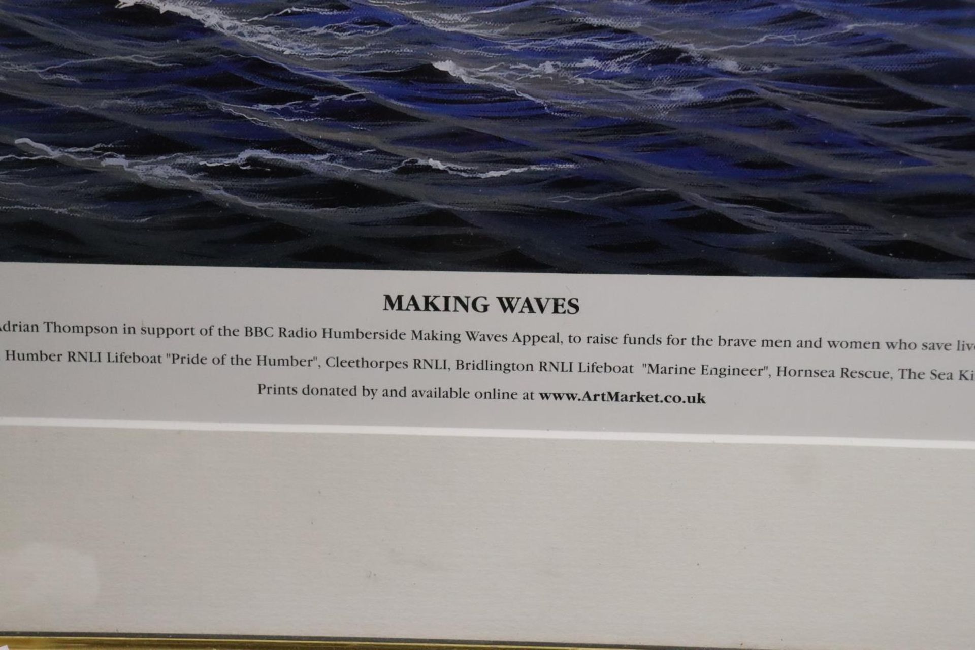 A FRAMED PRINT IN SUPPORT OF RADIO HUMBERSIDEMAKING WAVES APPEAL, SIGNED IN PENCIL BY NORMAN - Image 4 of 4