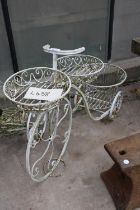 A METAL THREE TIER BIKE PLANT STAND