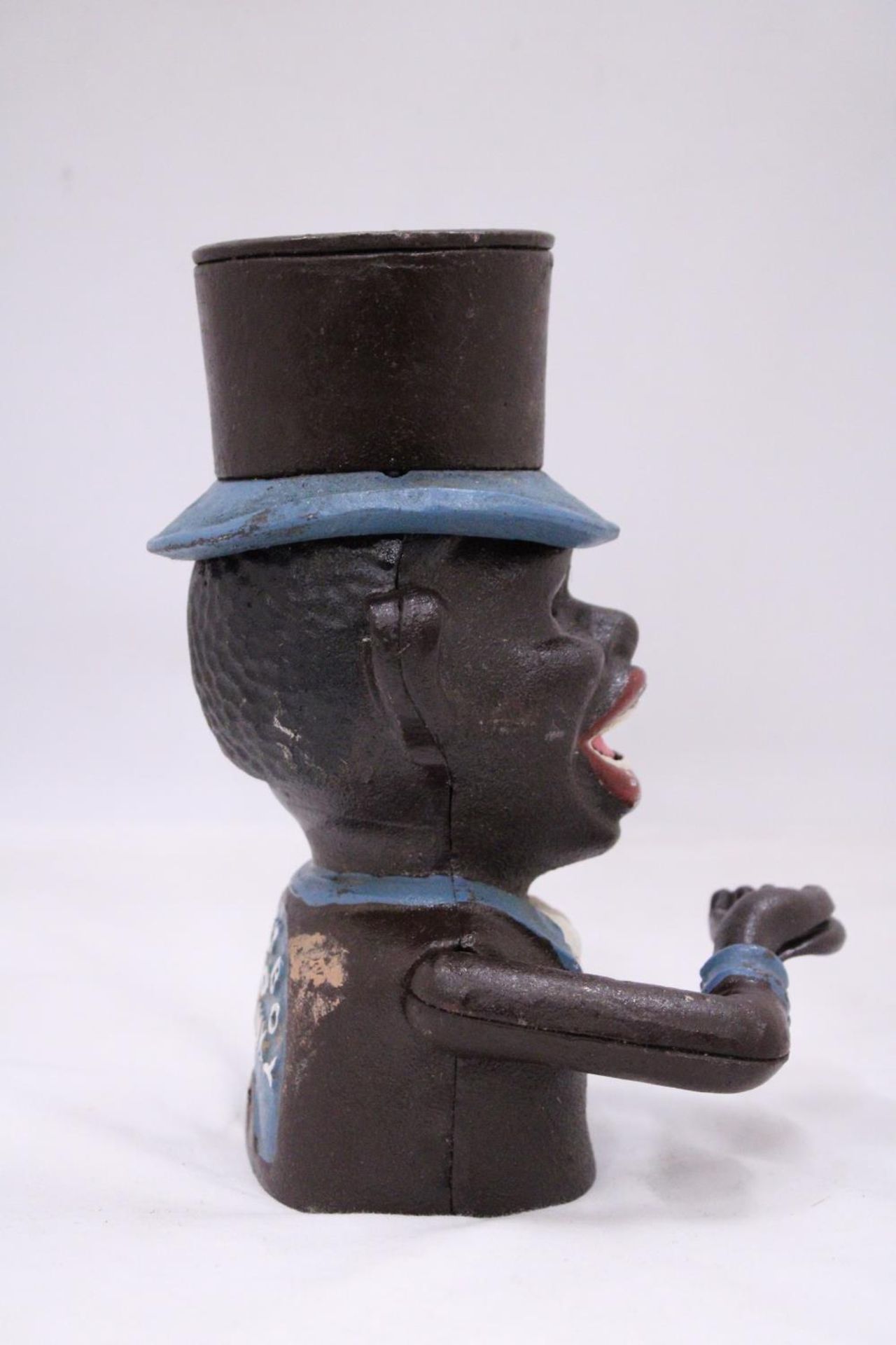 A VINTAGE CAST IRON AFRICAN AMERICAN IN TOP HAT - Image 2 of 4