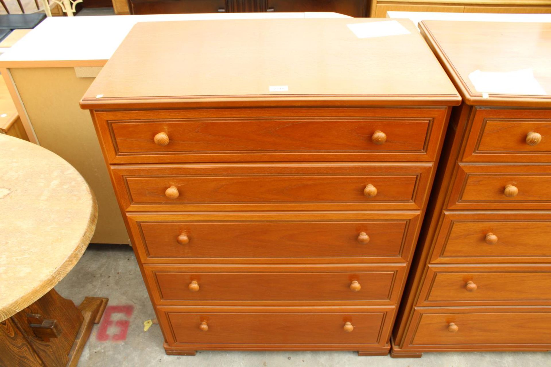 A MODERN STAG CHEST OF FIVE DRAWERS