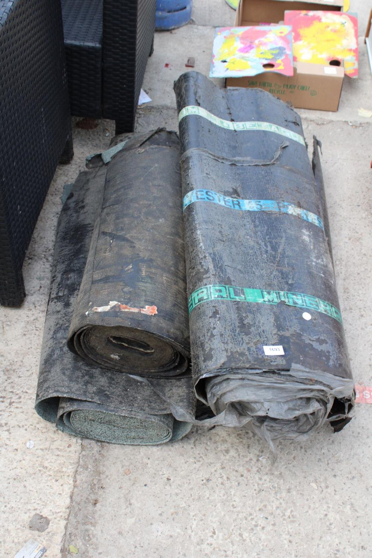 FOUR VARIOUS ROLLS OF ROOFING FELT