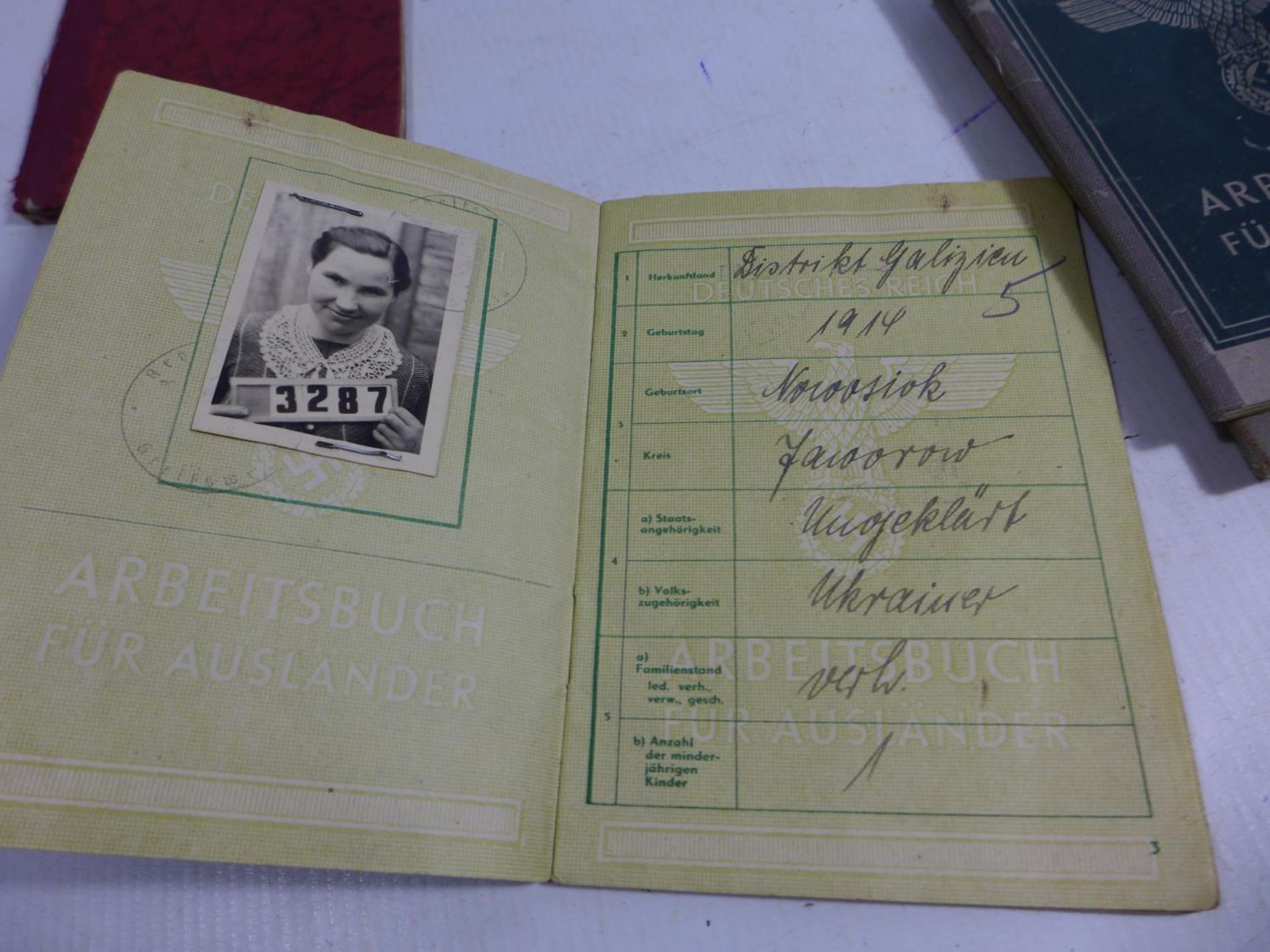 A COLLECTION OF NAZI GERMANY IDENTITY PAPERS TO INCLUDE UKRAINIAN NATIONALS ETC - Image 5 of 7