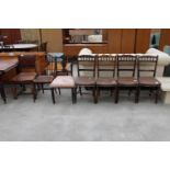 FOUR EDWARDIAN BEECH BEDROOM CHAIRS, A SINGLE BEDROOM CHAIR, AN EARLY 20TH CENTURY OAK DINING CHAIR,