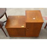 A MODERN OAK VENEERED TELEPHONE TABLE/SEAT