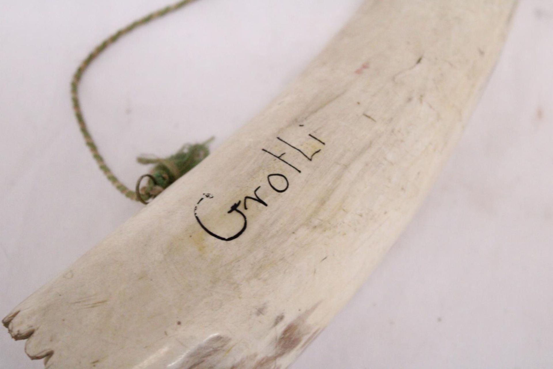 AN ANIMAL HORN "BLOW HORN" - MARKED GROTLI - Image 2 of 5