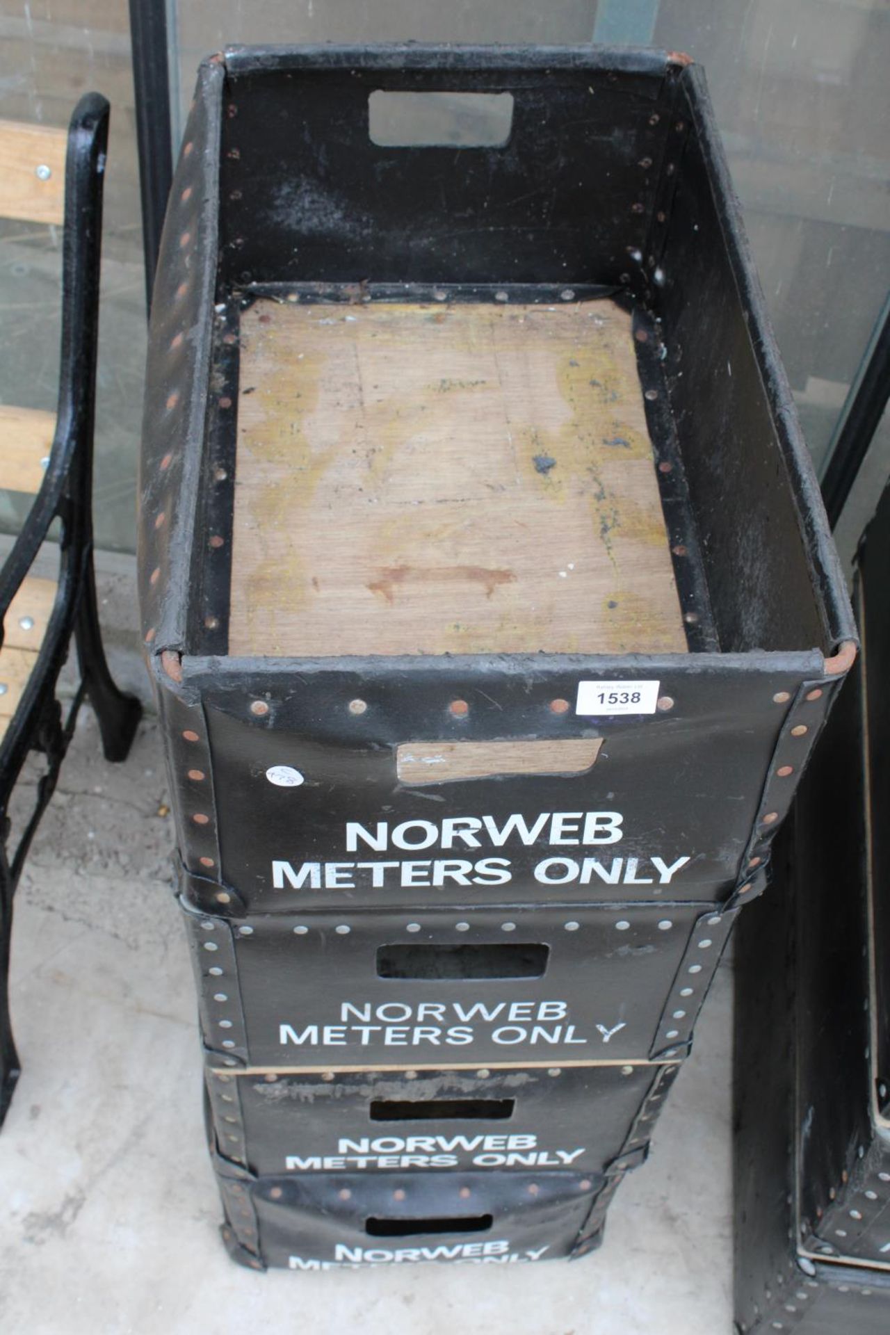 FOUR VINTAGE NORWEB METER CARRYING BOXES - Image 2 of 3