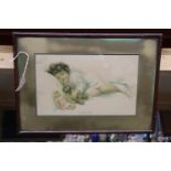 A FRAMED VINTAGE PRINT TITLED "THE NEW LOVE"