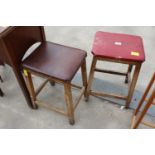 A PAIR OF 1950'S KITCHEN STOOLS