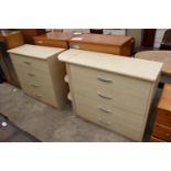 TWO MODERN WITHINGTON F.C.& SON CHESTS OF 4 DRAWERS, ONE WITH CORNER RETURN