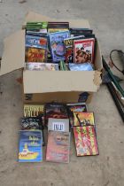 A LARGE ASSORTMENT OF DVDS AND XBOX GAMES
