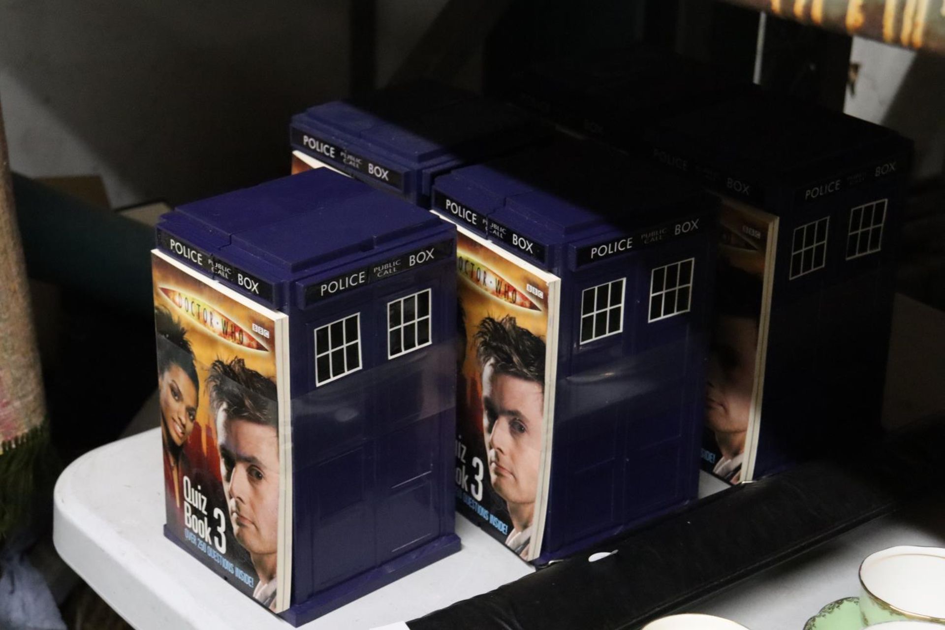 FIVE DR WHO, 'TARDIS' TRADING CARD BOXES WITH QUIZ BOOKS - Image 2 of 5