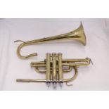 A VINTAGE BRASS TRUMPET - FOR RESTORATION