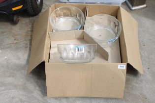 A BOX OF AS NEW GLASS TRIFLE DISHES