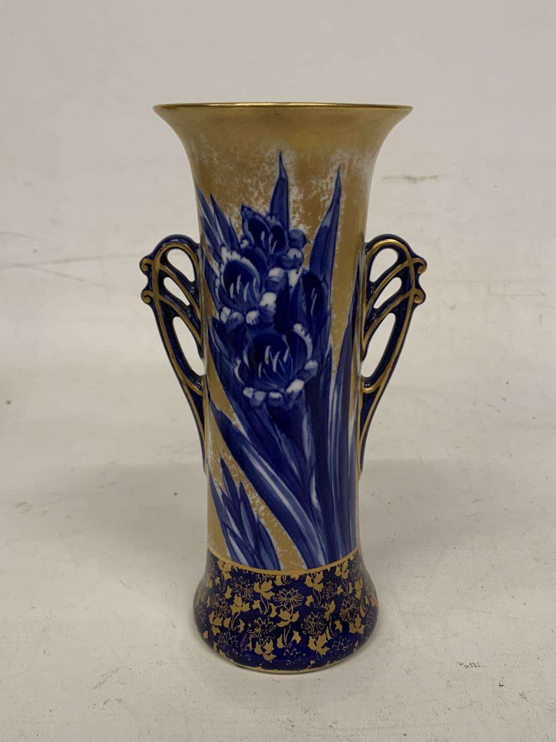 A DOULTON BURSLEM WARE TWIN HANDLED IRIS VASE