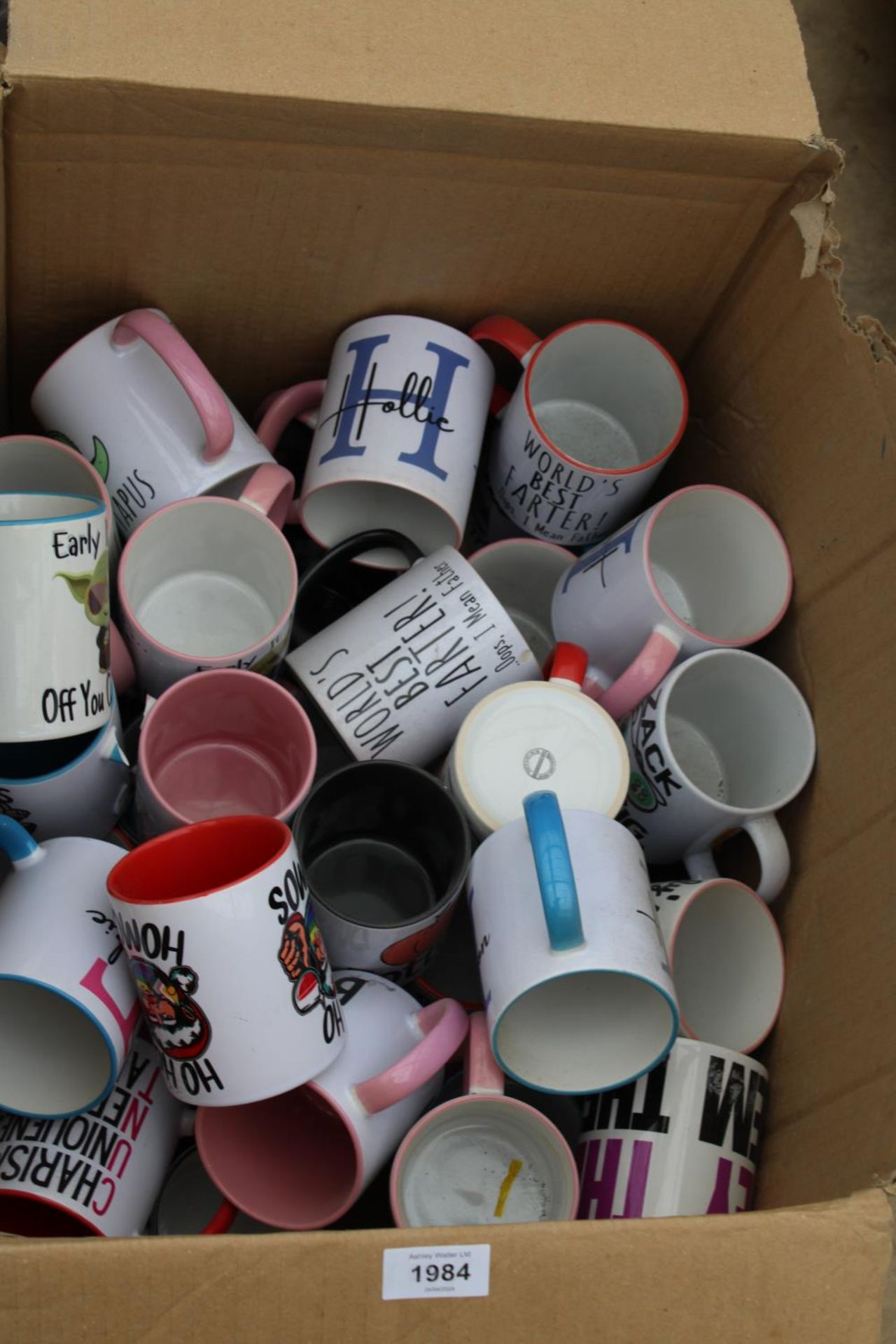 TWO BOXES OF ASSORTED NOVELTY MUGS - Image 2 of 3