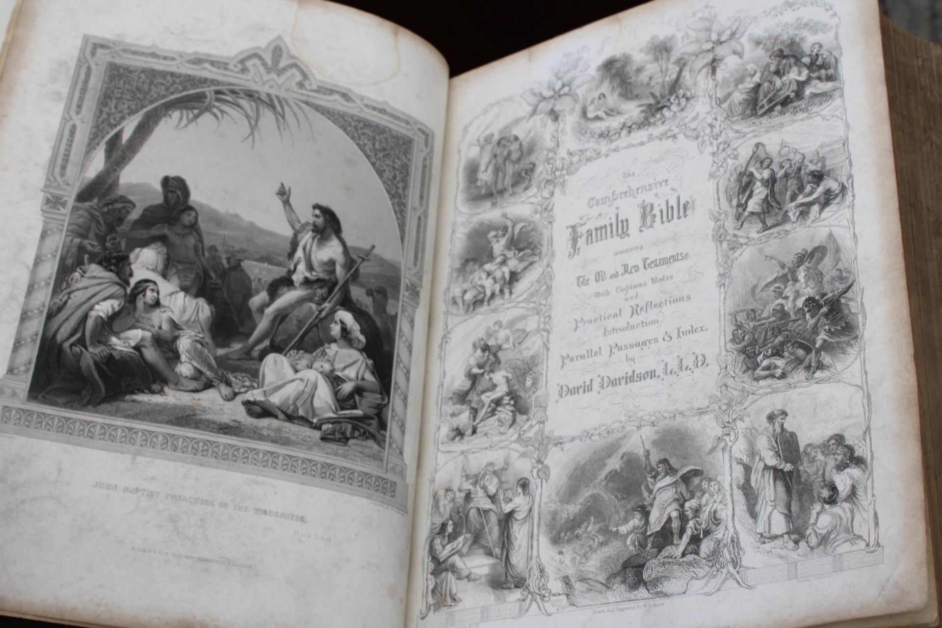 TWO LARGE VINTAGE FAMILY BIBLES - Image 5 of 6