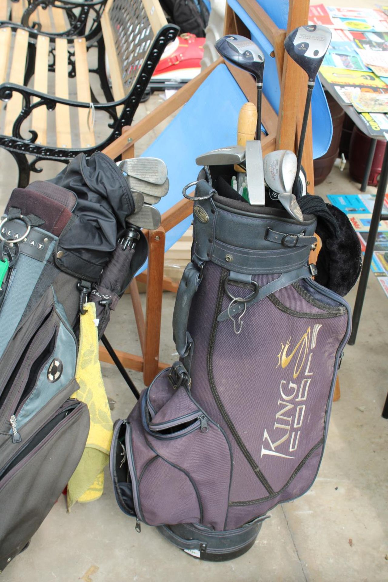 TWO GOLF BAGS AND AN ASSORTMENT OF GOLF CLUBS - Image 2 of 6