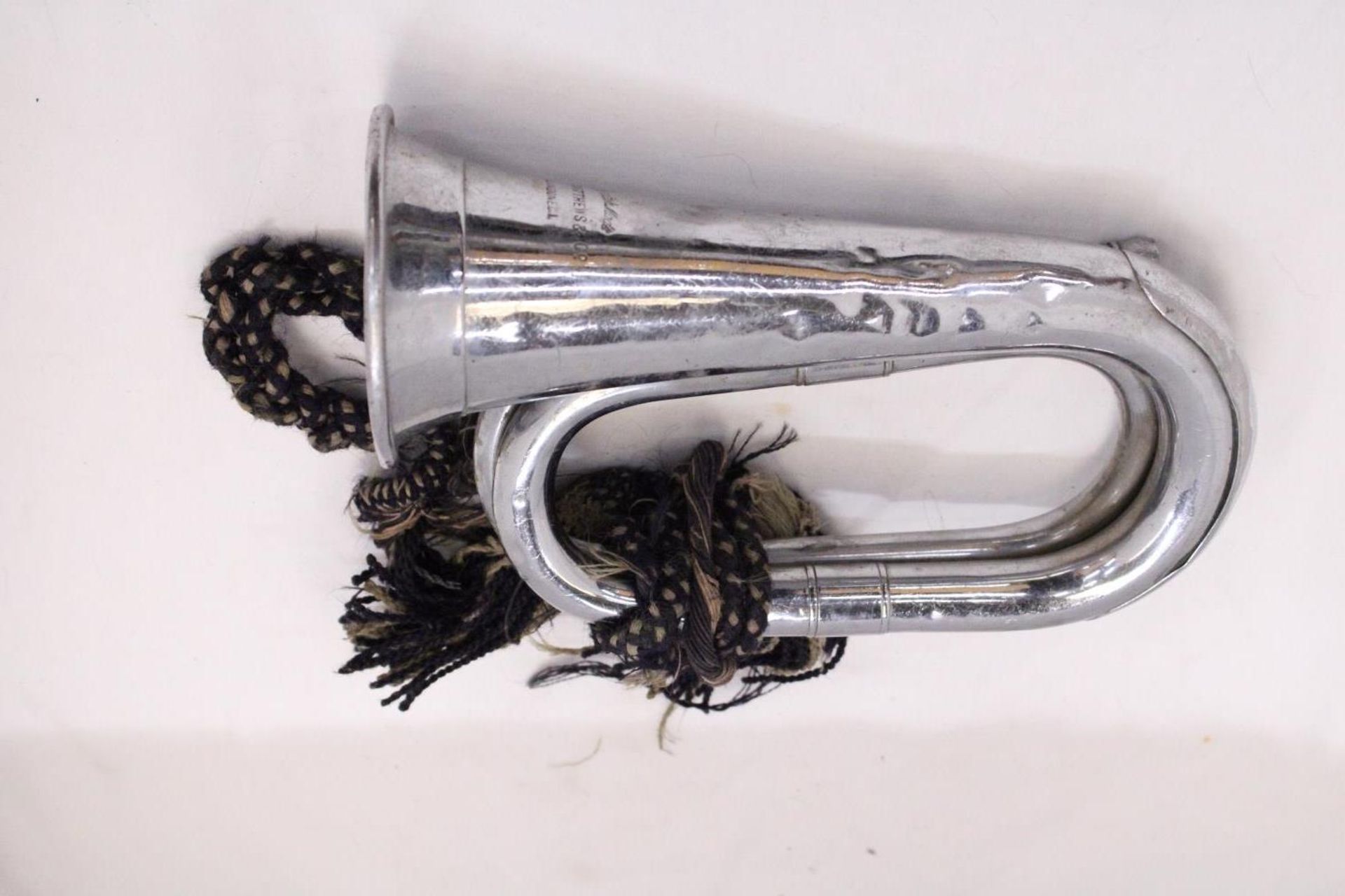A VINTAGE REGIMENTAL BUGLE BY MATTHEWS AND CO LONDON