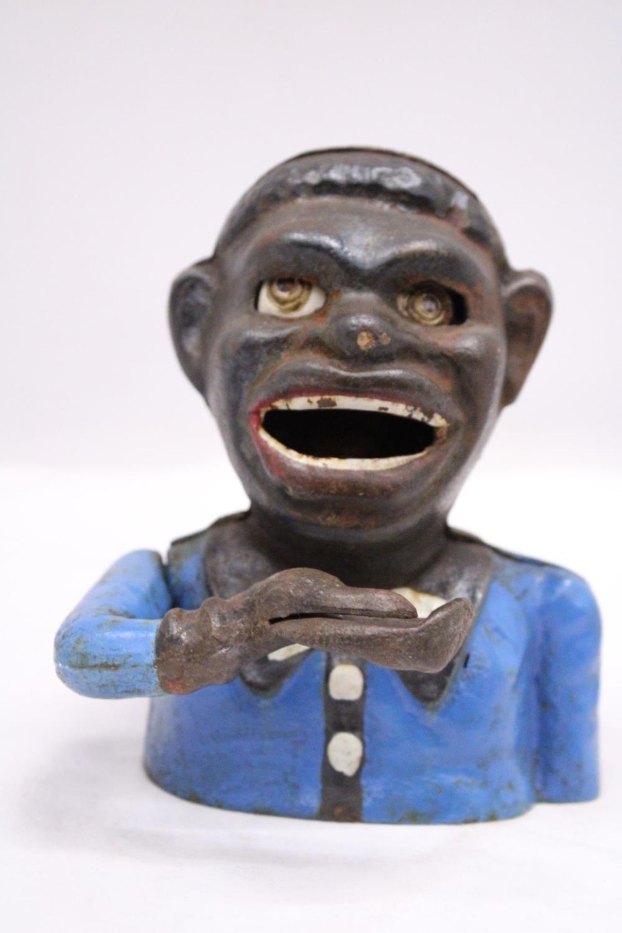 A VINTAGE CAST IRON AFRICAN AMERICAN MECHANICAL BANK - Image 2 of 5