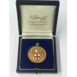 A HALLMARKED 9 CARAT GOLD & ENAMEL FOOTBALL LEAGUE CANON DIVISION 2 LEAGUE WINNERS MEDAL 1984-1985